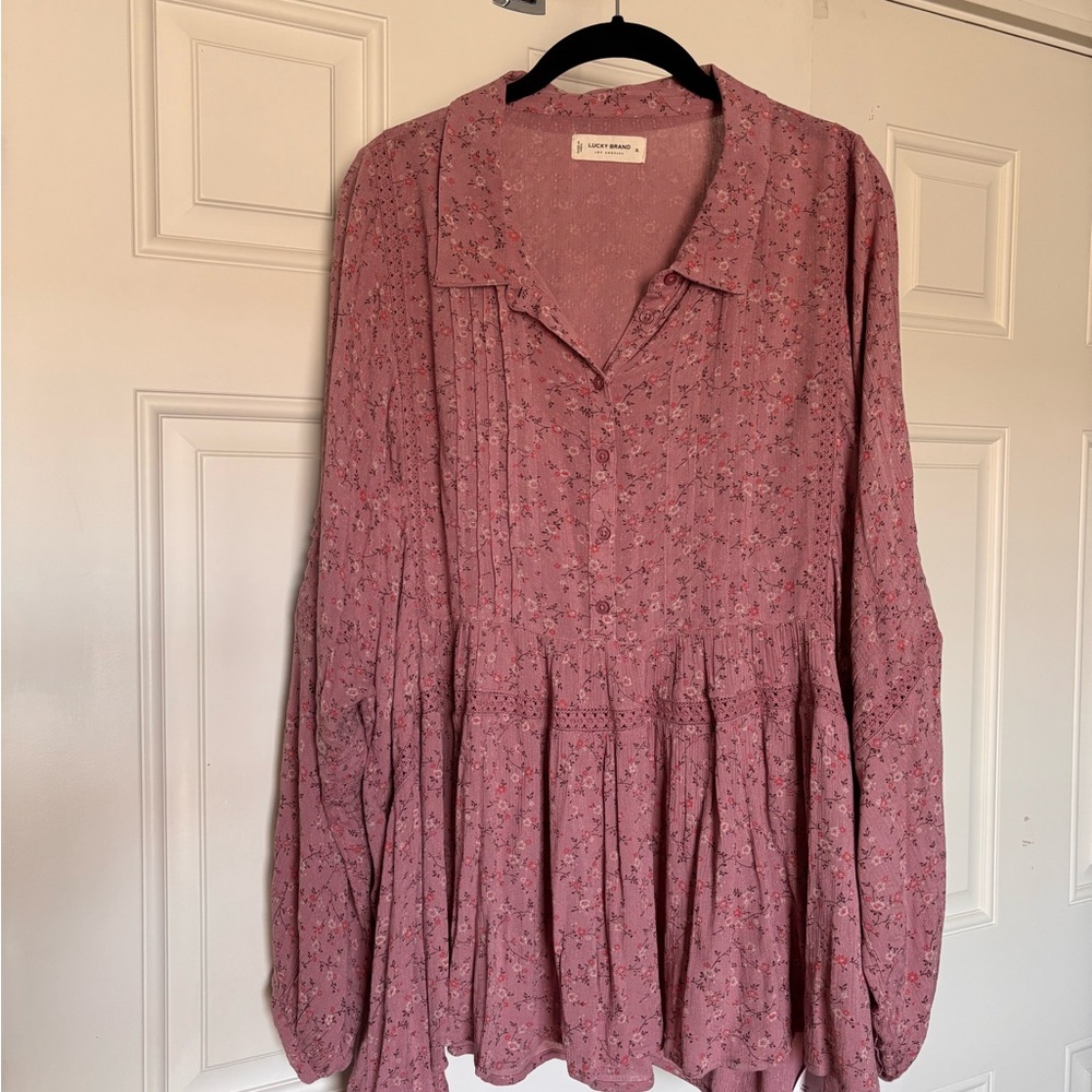 Lucky Brand Mauve Floral Blouse